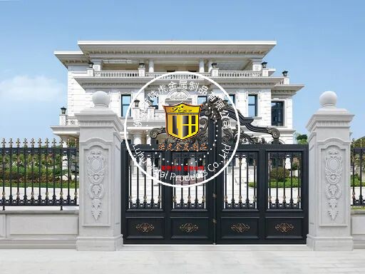 欧式雕花铝艺大门源头厂 陆虎金属多款成品款式可选